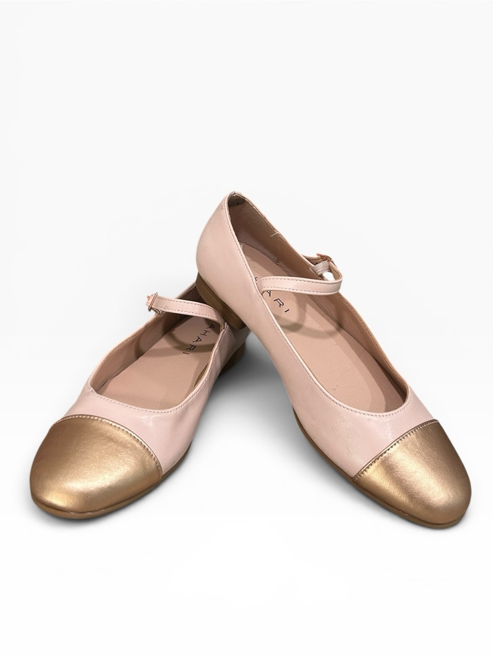 Tahari "Loft" Mary Jane Flat Vegan Leather Pink Rose Gold Size 8 - Picture 3 of 10
